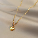 Xiyanike 316l aço inoxidável cor de ouro amor coração colares para mulheres gargantilhas 2021 tendência moda festival festa presente jóias