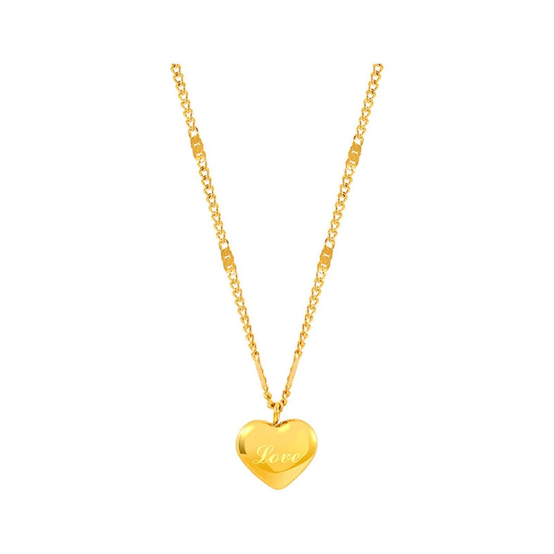 Xiyanike 316l aço inoxidável cor de ouro amor coração colares para mulheres gargantilhas 2021 tendência moda festival festa presente jóias