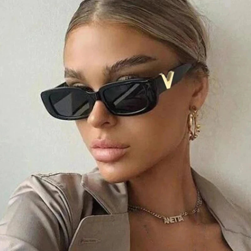Óculos de Sol Cat Eye Luxo Linda Top UV400