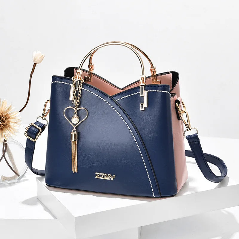 Bolsa Linda Top de Couro PU com Design Exclusivo