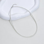 925 prata esterlina 6mm colar de pérolas para mulheres jóias no pescoço pérola grânulo gargantilha itens baratos com presente de festa