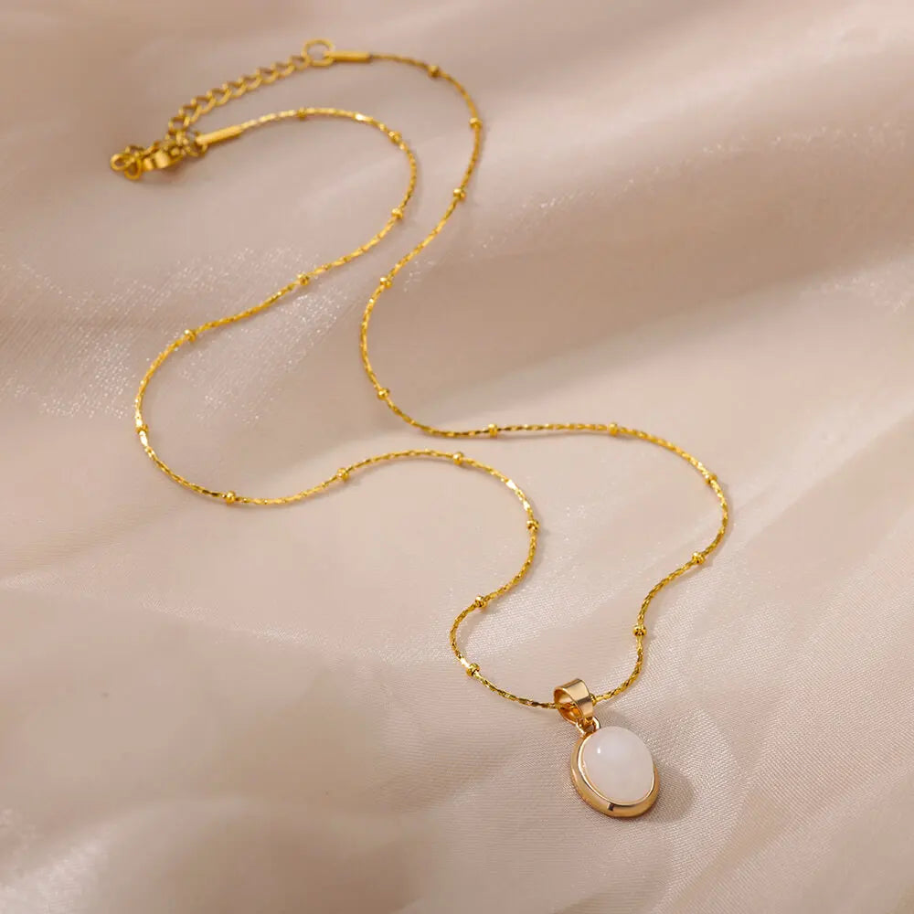 Colar Elegância Opala Banhado a Ouro