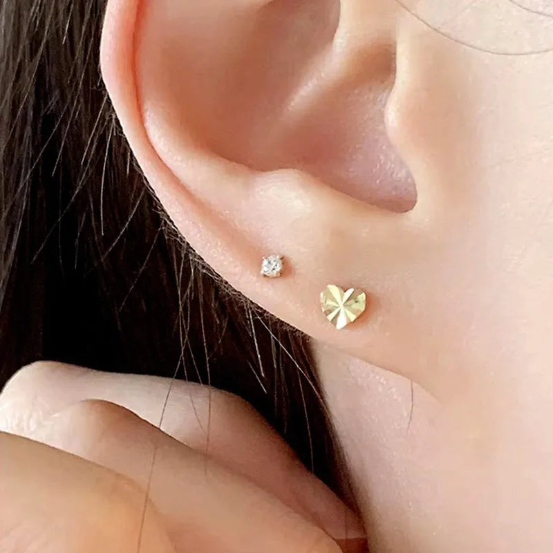 Brincos Coração em Prata 925 com Ouro 14K