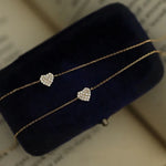 925 prata esterlina banhado 14k ouro pavé zircônia coração pulseira para mulheres coreano jóias delicadas jóias de pulso