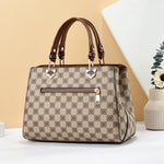 Bolsa Crossbody Linda Top com Padrão Xadrez Elegante