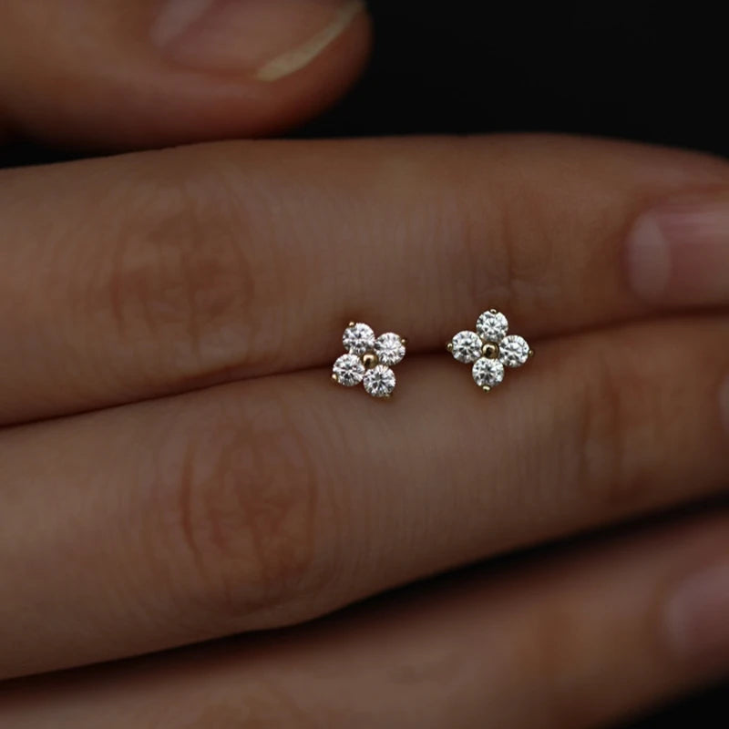 925 prata esterlina banhado a ouro 18k incrustação zircão flor brincos para mulheres requintado festa de casamento jóias acessórios