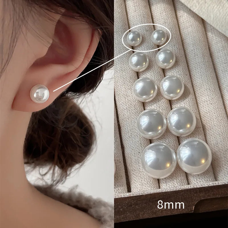 Novo 925 prata esterlina pérola brincos estilo simples charme feminino brincos belas jóias para amigos festa de aniversário presente