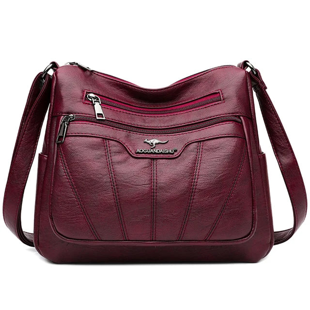 Bolsa de couro macia para mulheres, bolsas de marca feminina de luxo, grande capacidade, bolsas crossbody, designer, senhoras, 2023