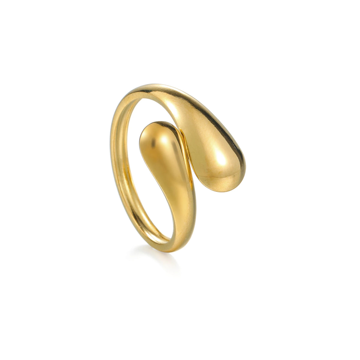Anel Geométrico Elegante em Aço Inoxidável 18K