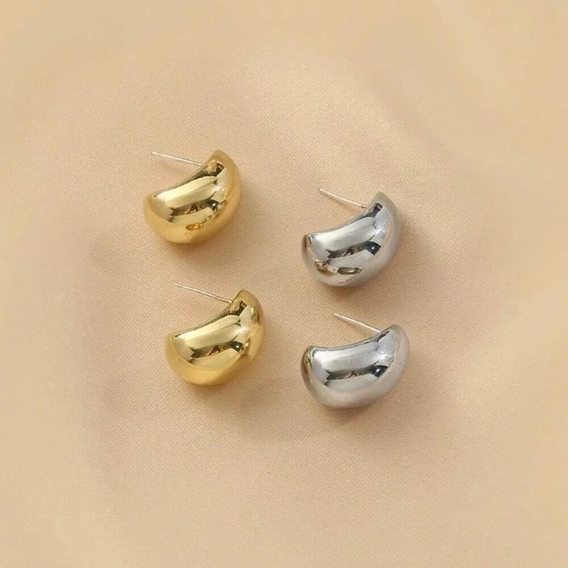 Retro brilhante gota de água pendurado brincos femininos leve oco grosso lágrima ouro prata grosso aros moda jóias