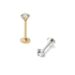 Brincos de Aço Inoxidável com Zircão 18K