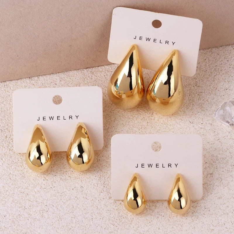 Brinco Gota Dourado Hipoalergênico Linda Top