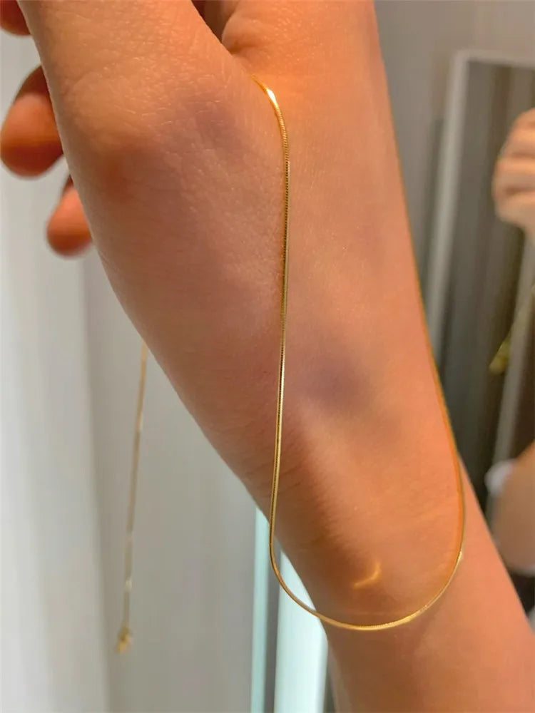 Colar Clássico de Aço Inoxidável Dourado Linda Top