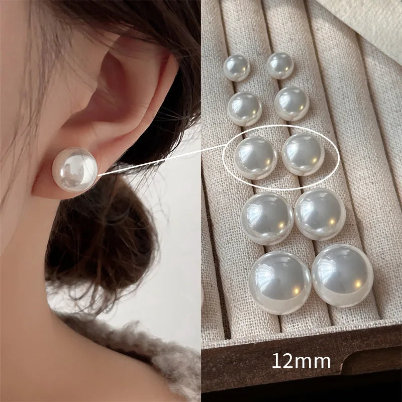 Novo 925 prata esterlina pérola brincos estilo simples charme feminino brincos belas jóias para amigos festa de aniversário presente