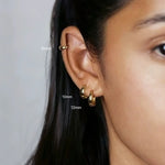 Brincos de argola minimalistas de aço inoxidável, 1 par, huggie, para mulheres, cor dourada, pequeno círculo redondo, 6/10/12mm, punk, unissex, rock