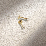 Brincos de Aço Inoxidável com Zircão 18K