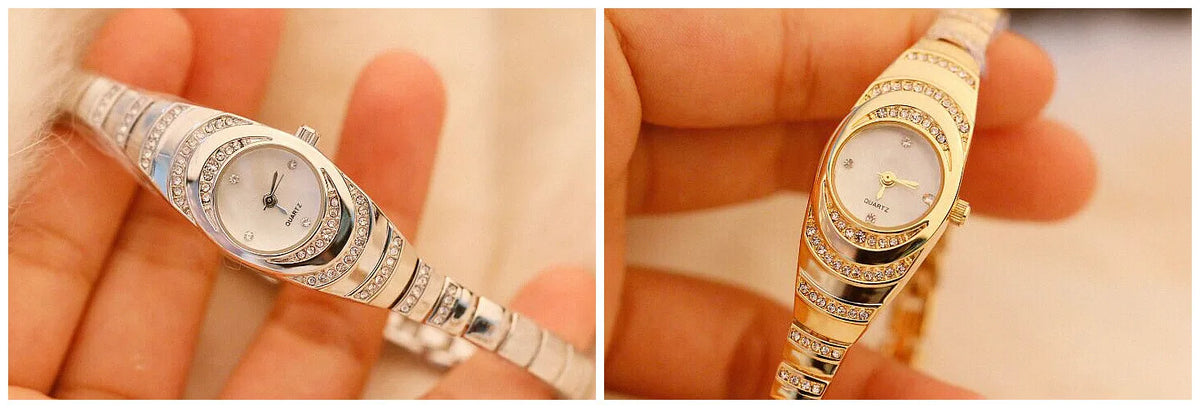 Relógio Feminino Luxo Cristal Quartzo