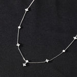 925 prata esterlina quatro folhas flor zircão colar para mulheres gargantilha clavícula corrente jóias finas presente de casamento