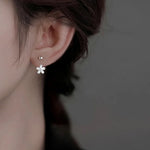 Brincos Florais de Prata Esterlina 925 Luxo Minimalista