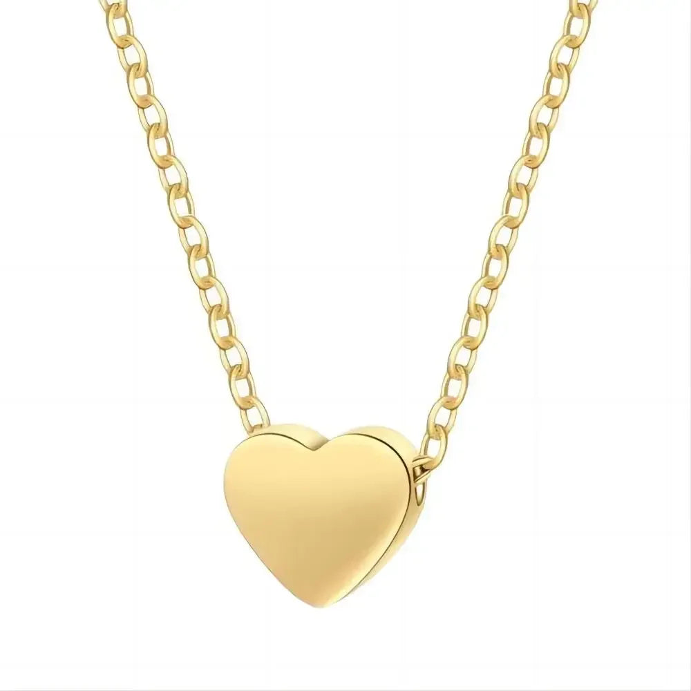 Mariasz minimalista cor de ouro aço inoxidável coração delicado clássico zircão charme anti manchar corrente colar para jóias femininas