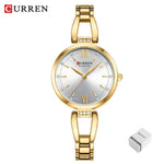 Relógio Feminino Elegante de Aço Inoxidável CURREN
