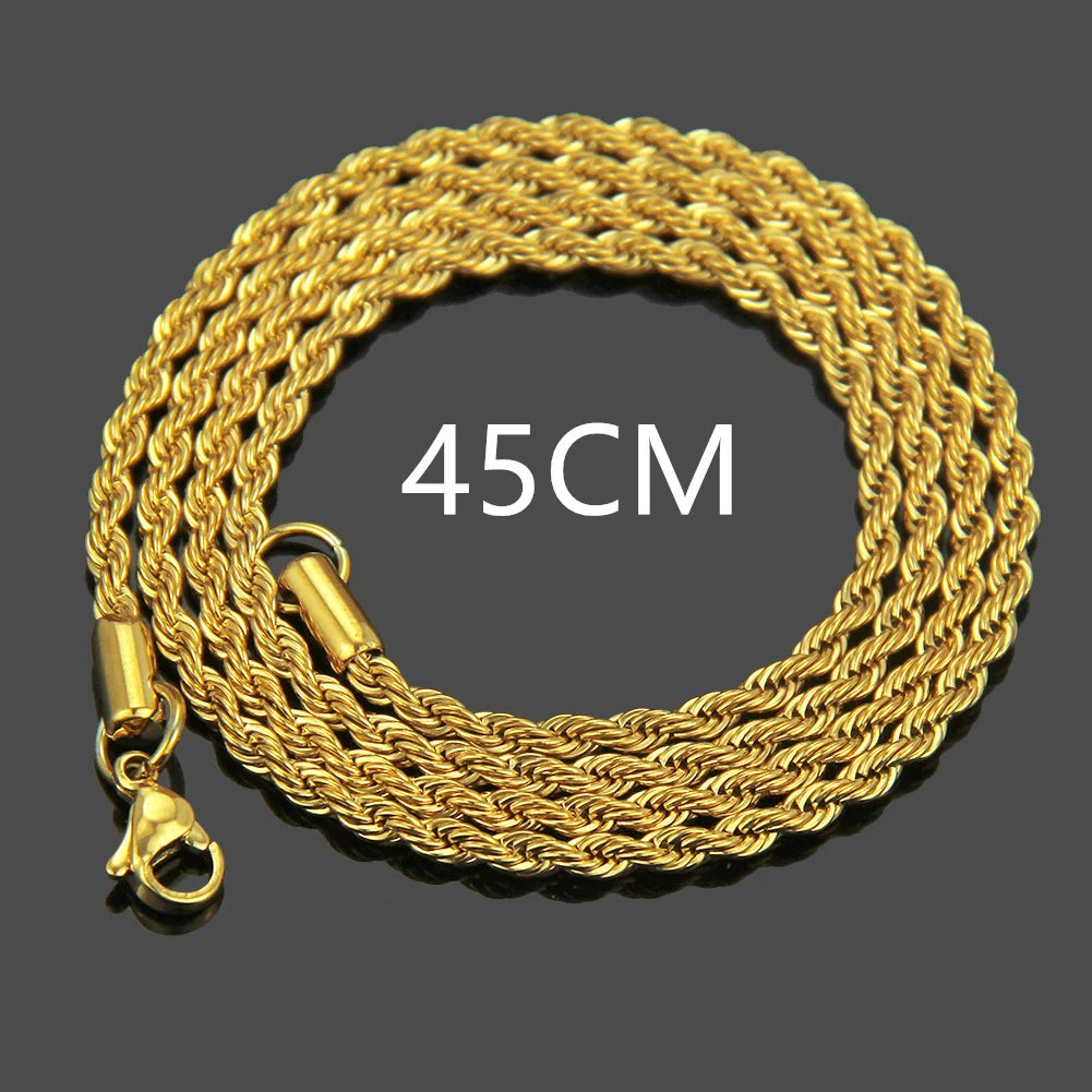 Colar Clássico de Aço Inoxidável Dourado Linda Top
