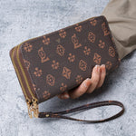 Carteira longa com zíper duplo para mulheres, carteira feminina, grande capacidade, nova moda