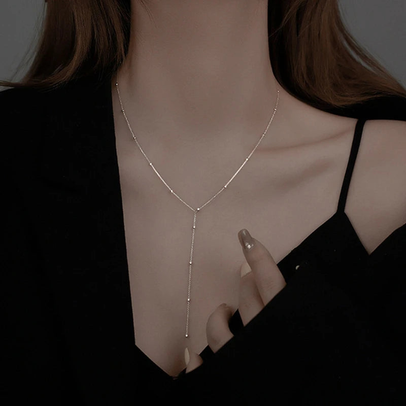 Luxo 925 prata esterlina redonda grânulo gargantilha colar para mulheres vintage corrente de metal charme colar jóias presentes festa