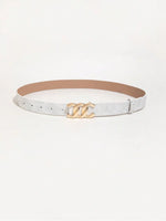 Correia de couro preto para mulheres, cinto casual, fivela de pino anel triplo, padrão lichia, designer, alta qualidade