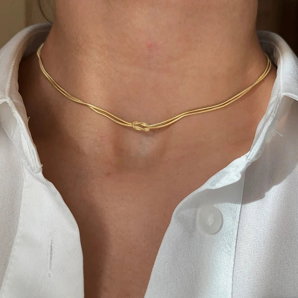 Colar Minimalista Linda Top Banhado a Ouro 14k