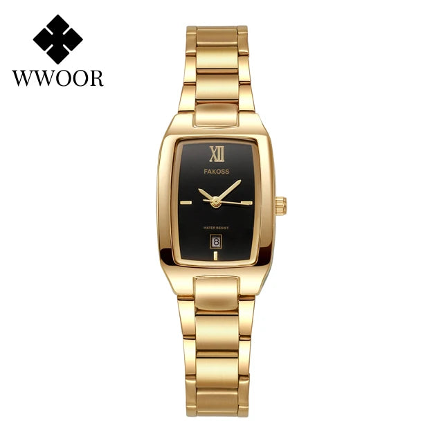 Relógio Feminino Luxo Impermeável em Aço Inoxidável