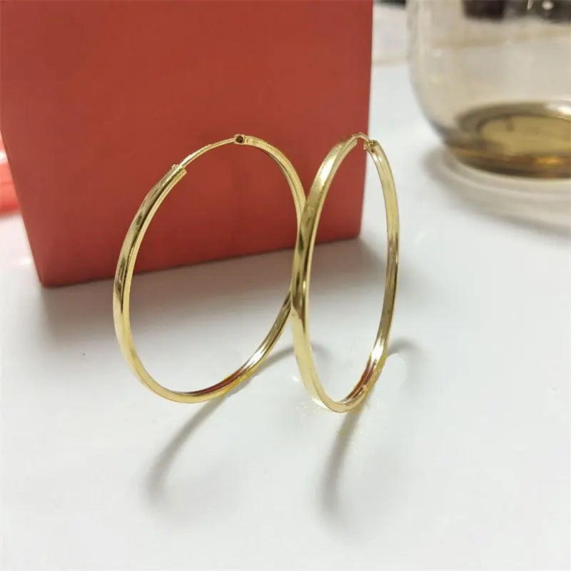 Brincos de Argola 18K Banhados a Ouro Linda Top