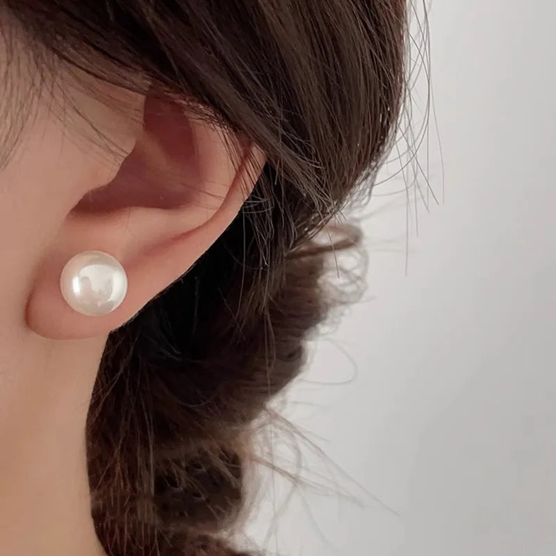 Novo 925 prata esterlina pérola brincos estilo simples charme feminino brincos belas jóias para amigos festa de aniversário presente