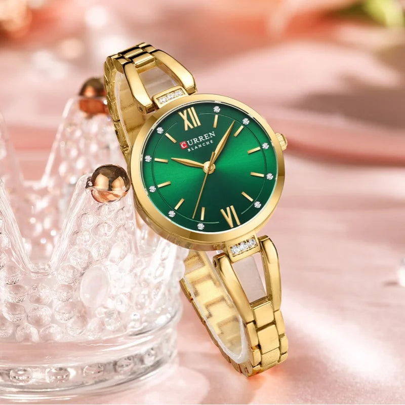 Relógio Feminino Elegante de Aço Inoxidável CURREN