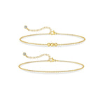 Mini pulseira clássica de 2 camadas, corrente fina, nova moda 2024, aço inoxidável, cor dourada, joias da moda, presente de festa, atacado