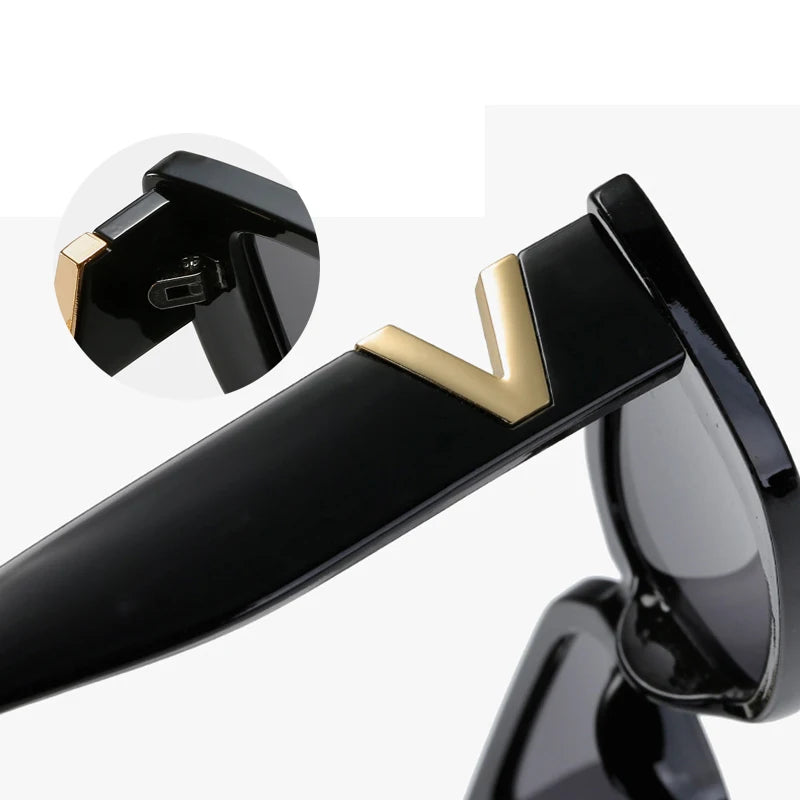 Óculos de Sol Cat Eye Luxo Linda Top UV400