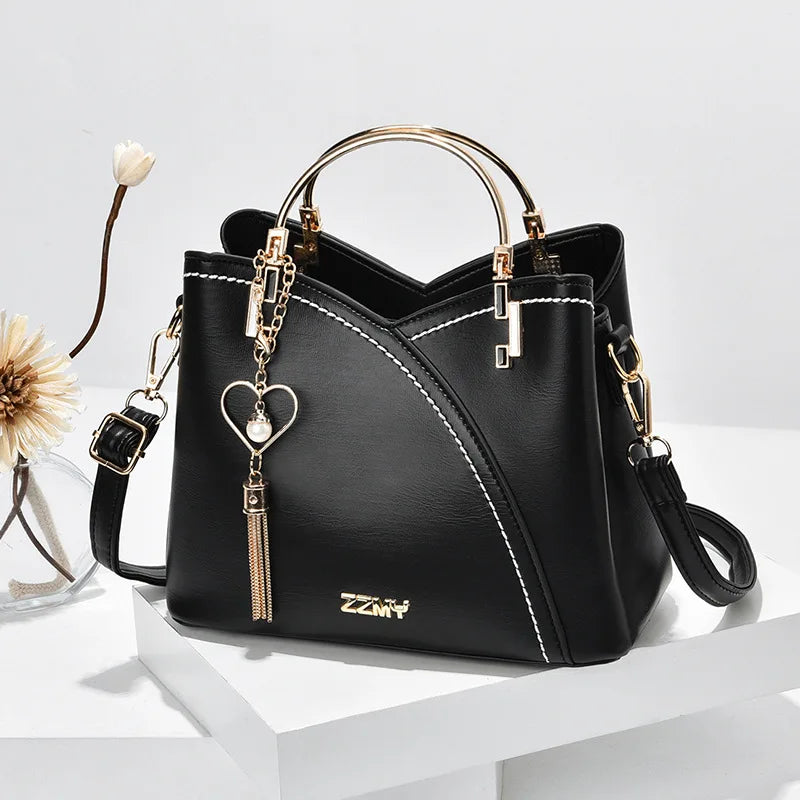 Newposs-Bolsa de Retalhos de Couro PU para Mulheres, Grande Capacidade, Bolsa de Ombro em Grade, Casual, Luxo, Designer, Crossbody Pack, Moda, 2023