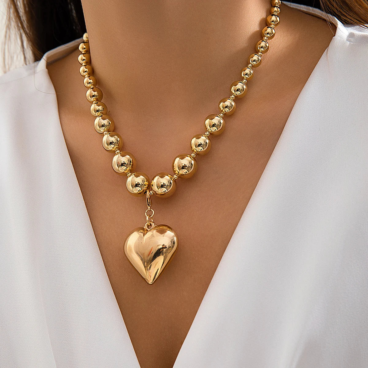 Colar Linda Top Coração Glamour com Pingente