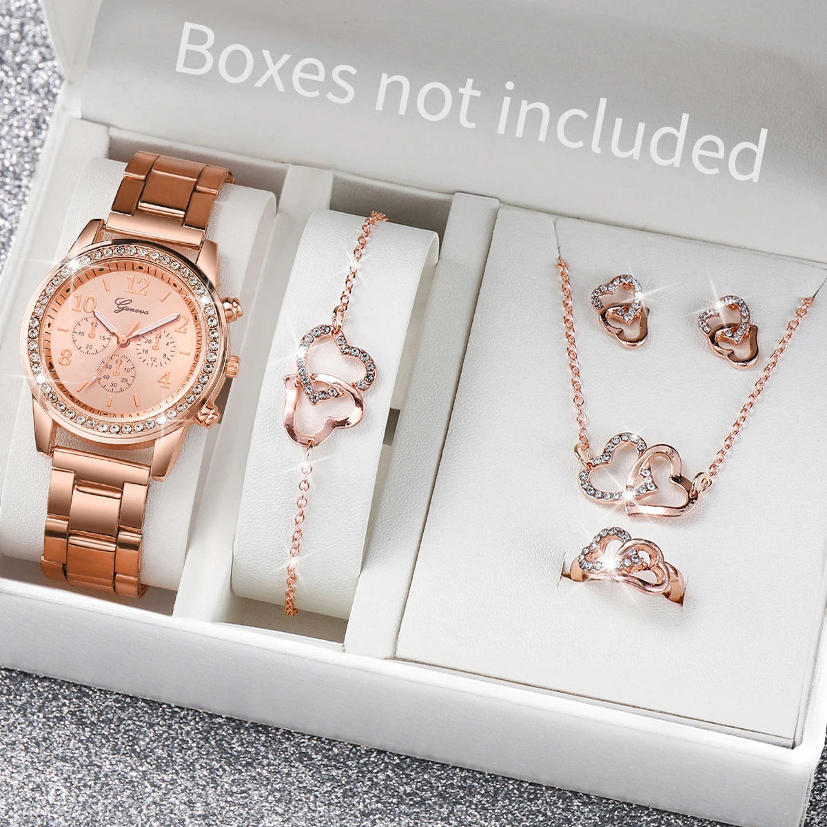 Conjunto Elegância Suprema: Relógio e Joias Femininas