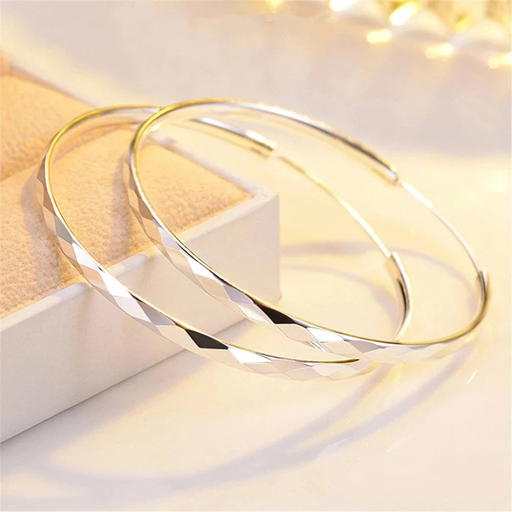 Brincos de argola finos de prata esterlina 925, luxo, 5cm, círculo grande, para mulheres, designer original, festa, casamento, joias, presentes