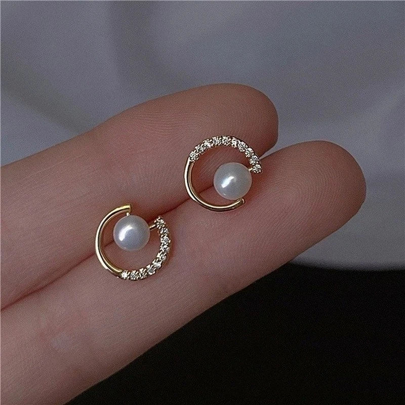 Brincos de ouro 14k de luxo, brincos de ouro real, zircônia, pérola, torção, brincos de luxo para mulheres, pendientes, bijuterias