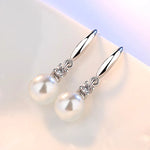 Genuíno 925 prata esterlina nova alta qualidade jóias cristal pérola brincos para moda feminina xy0103