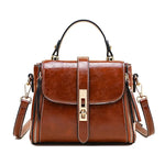 Bolsa de Couro Genuíno Linda Top com Zíper Duplo
