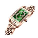 Relógio Feminino Retangular Luxo com Diamantes