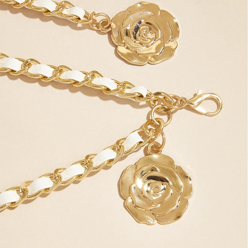 Cinto de Corrente Floral Linda Top