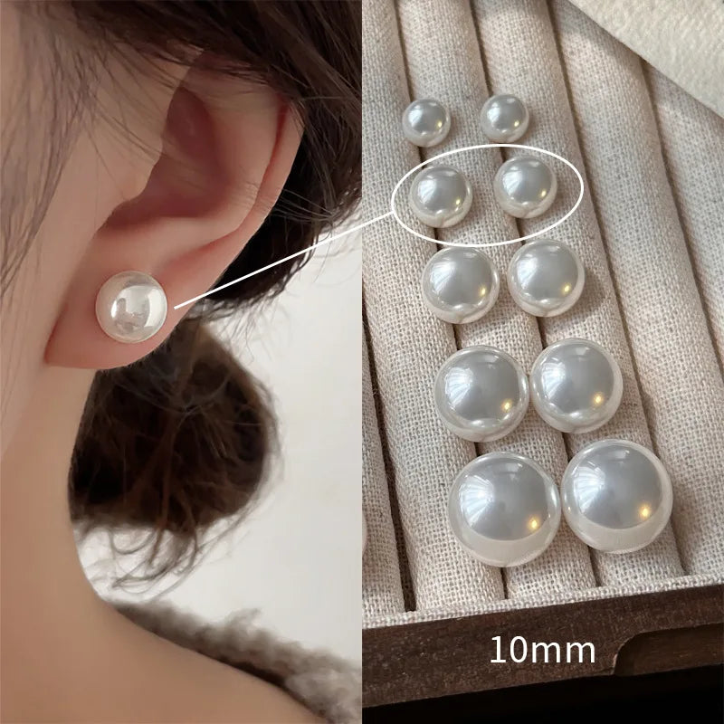 Novo 925 prata esterlina pérola brincos estilo simples charme feminino brincos belas jóias para amigos festa de aniversário presente