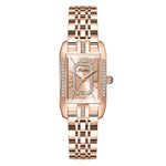 Marcas de luxo originais relógio feminino retangular diamante aço à prova dwaterproof água relógio mão menina moda estilo elegante relógio de pulso feminino