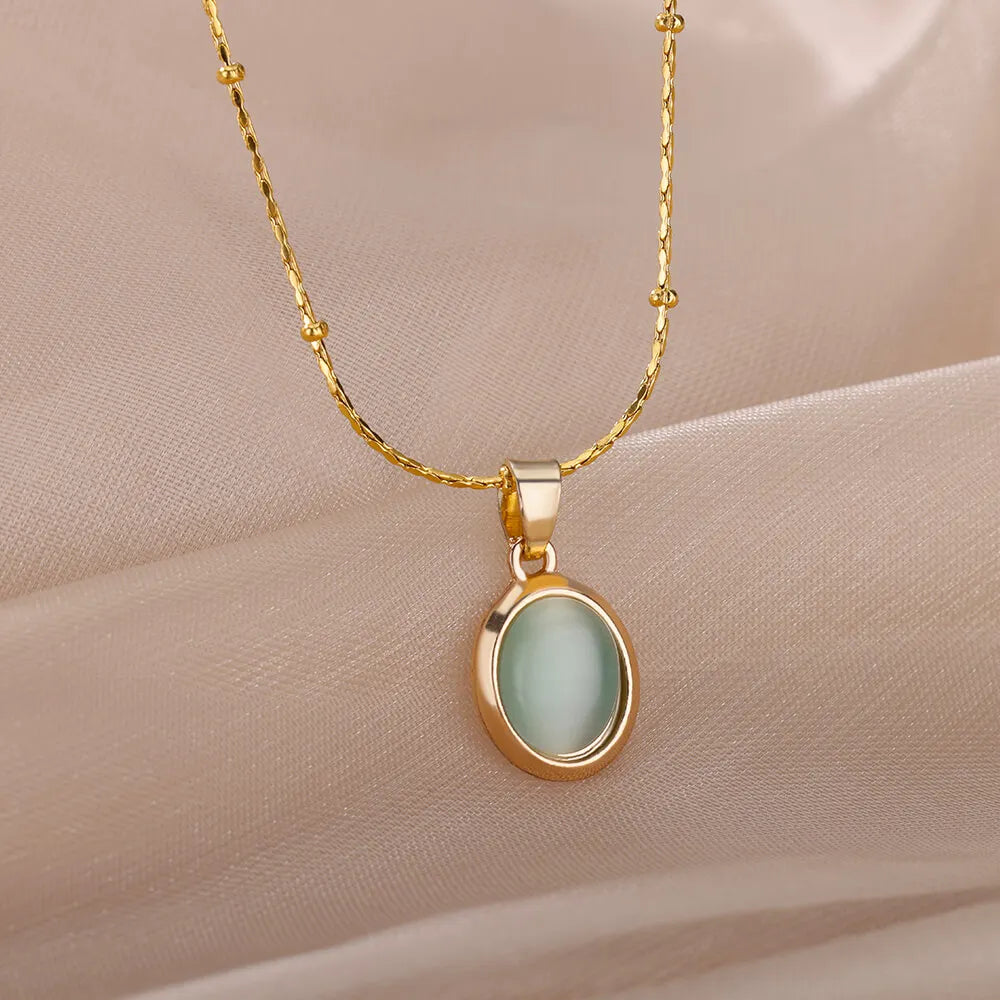 Colar Elegância Opala Banhado a Ouro