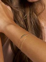 Mini pulseira clássica de 2 camadas, corrente fina, nova moda 2024, aço inoxidável, cor dourada, joias da moda, presente de festa, atacado