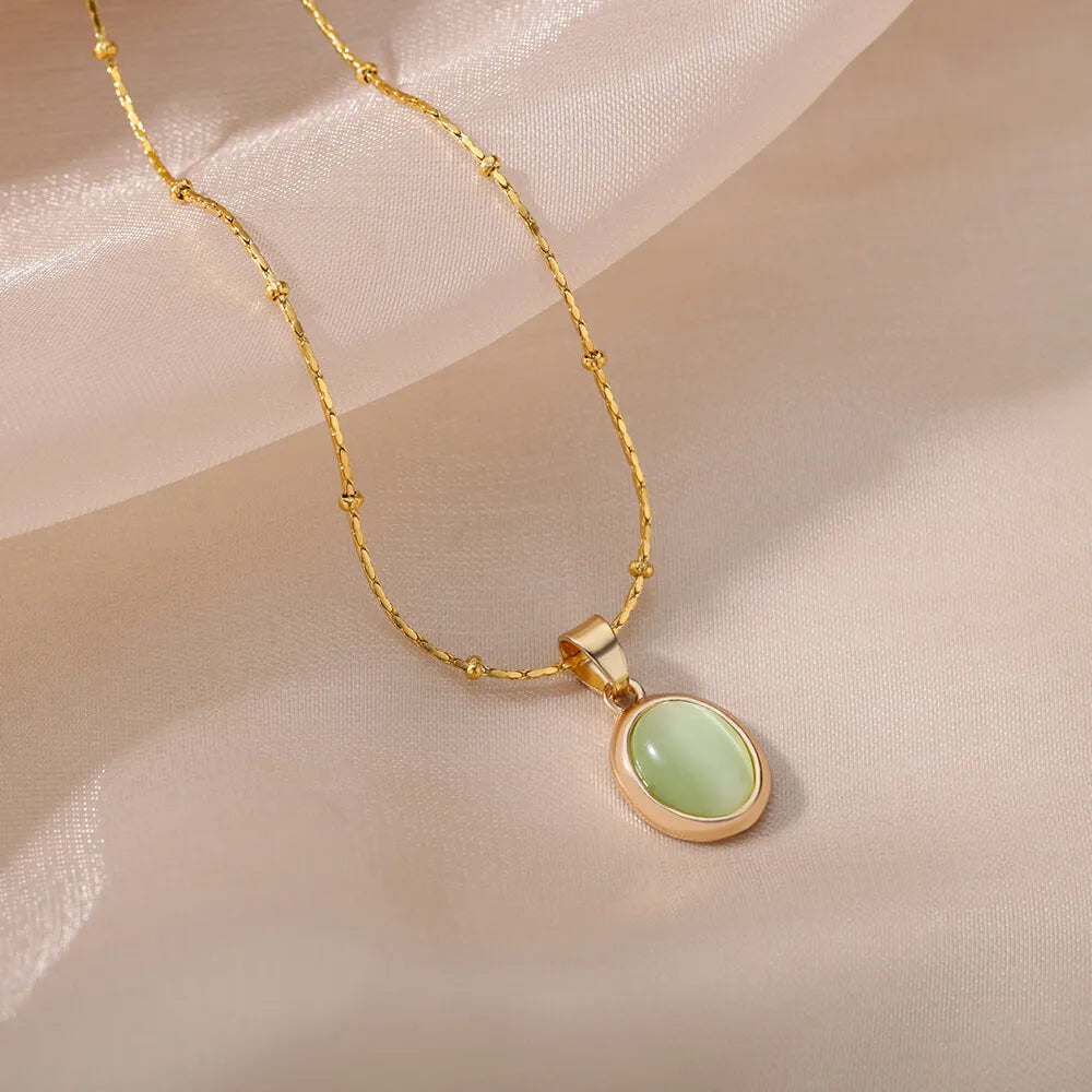 Colar Elegância Opala Banhado a Ouro